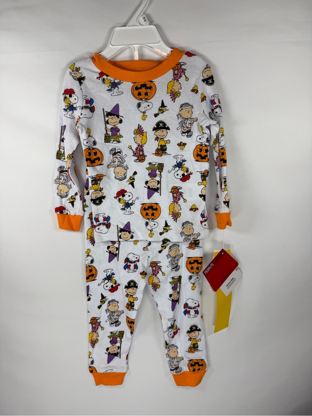 NWT Peanuts Halloween Toddler 2PC Pajama Set Snoopy Pumpkin 18M